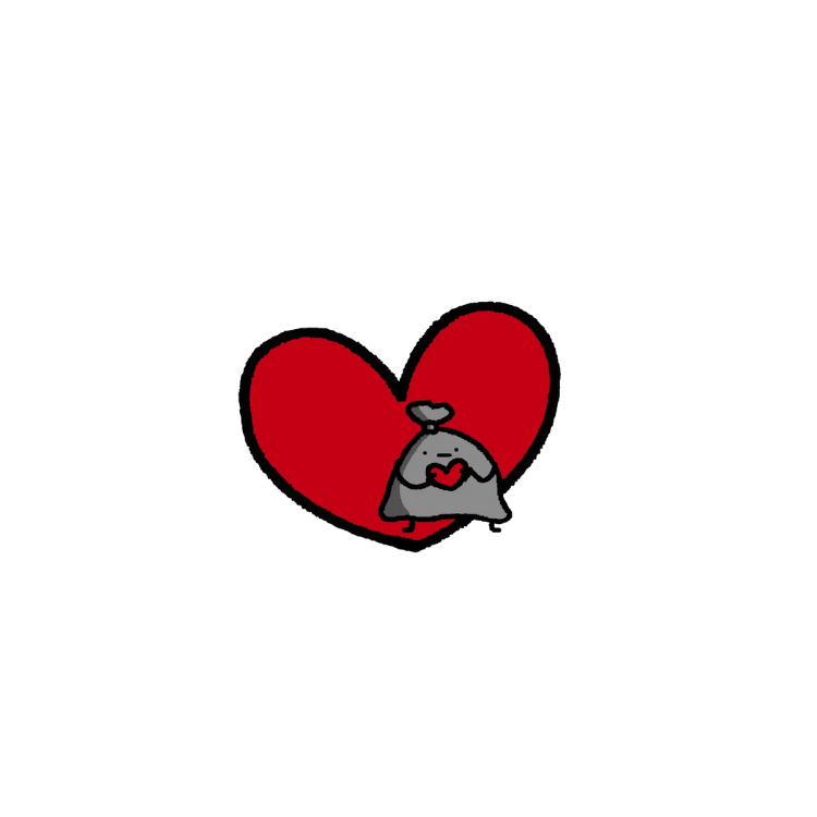 ゴミholy trash in a heart pose